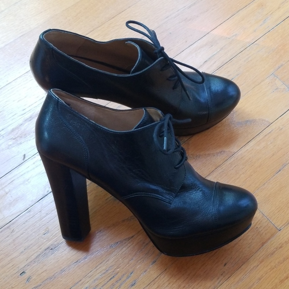 Nine West Leather Platform Boot Heels